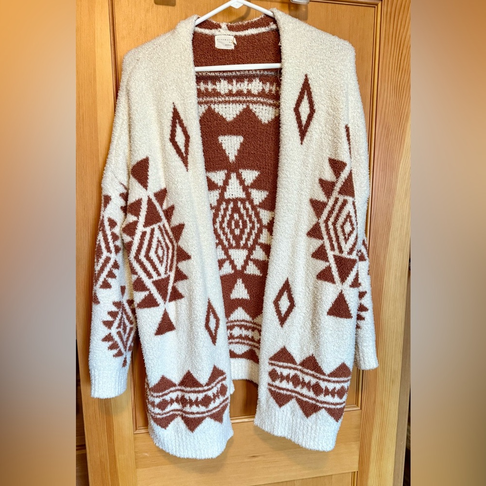 Navajo Chenille Brown and Cream Sweater size M